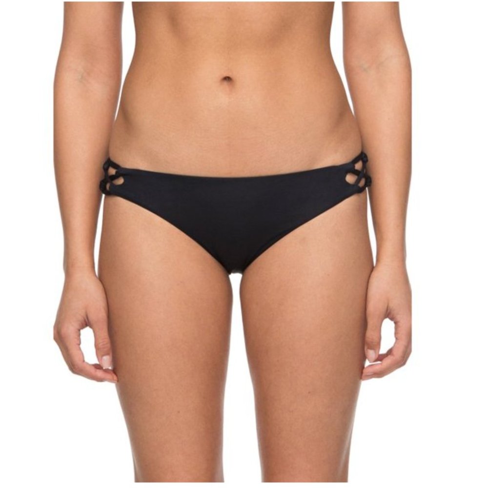 Roxy Women's Softly Love Reversible Scooter Swim Bikini Bottom - Black Small